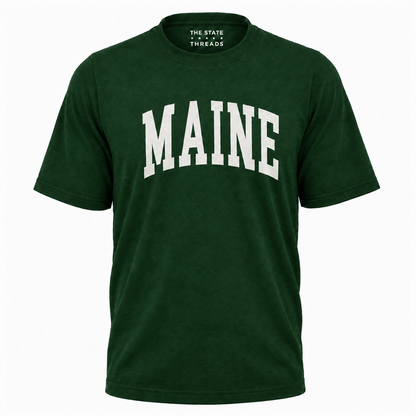 Maine Vintage Block Letter State Pride Shirt