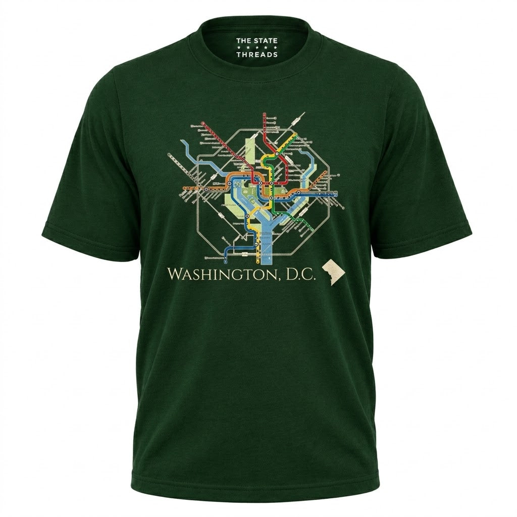 Washington DC Metro Map Transit Minimalist Shirt