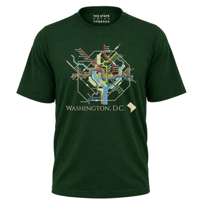 Washington DC Metro Map Transit Minimalist Shirt