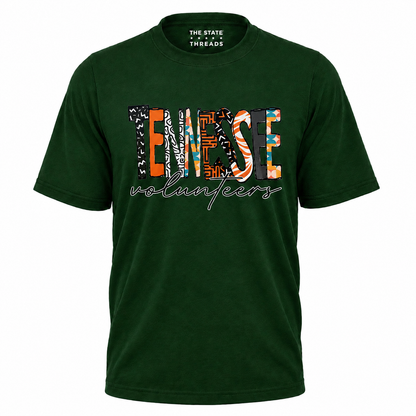 Tennessee Volunteers Retro Cowhide Pattern Script Shirt