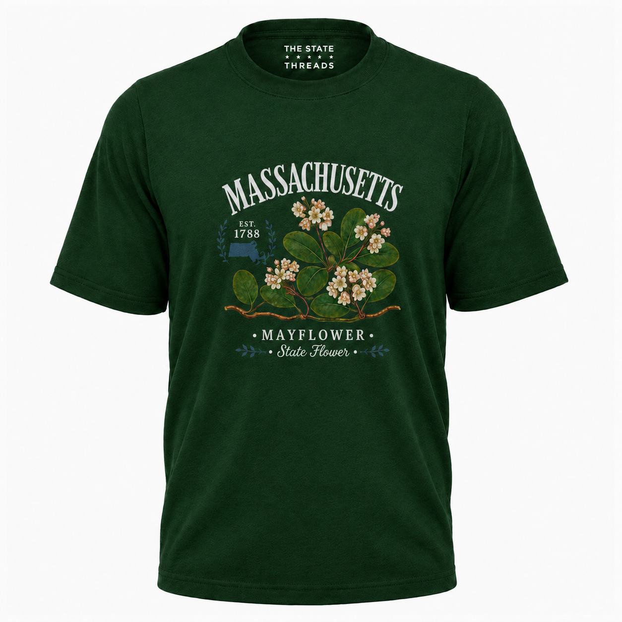 Massachusetts Mayflower State Flower Vintage Botanical Shirt
