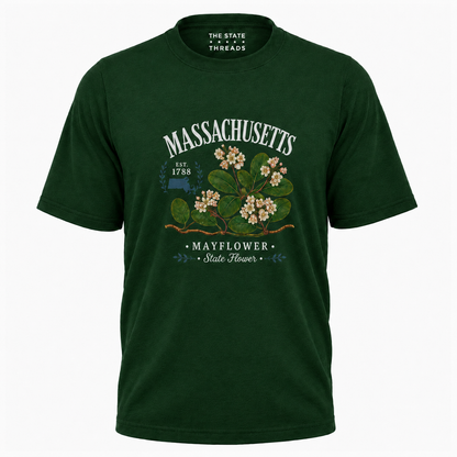 Massachusetts Mayflower State Flower Vintage Botanical Shirt
