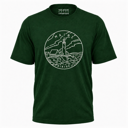 Maine Lighthouse Coastal Line Art Shirt