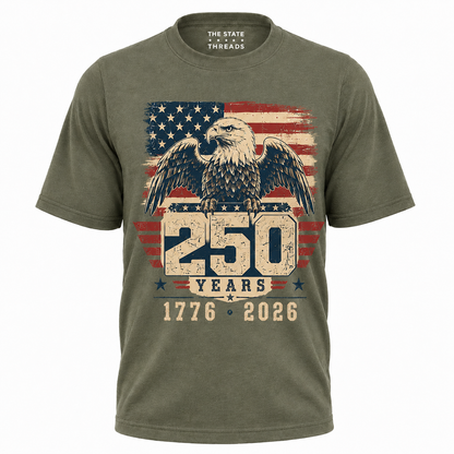 America 250 Years Eagle Flag Military Heritage Shirt