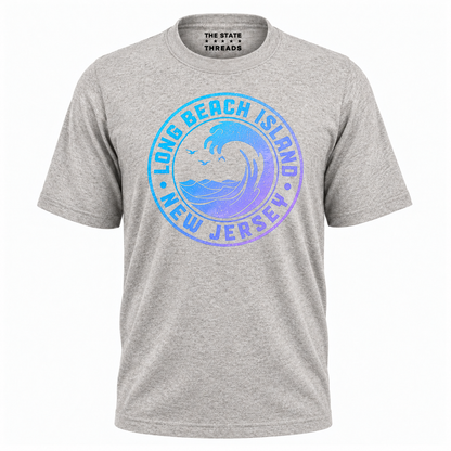 Long Beach Island New Jersey Ocean Wave Retro Shirt