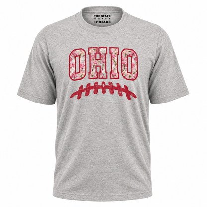 Ohio Carnation Floral Football Game Day Red Shirt