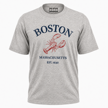 Boston Massachusetts Vintage Lobster Graphic Shir
