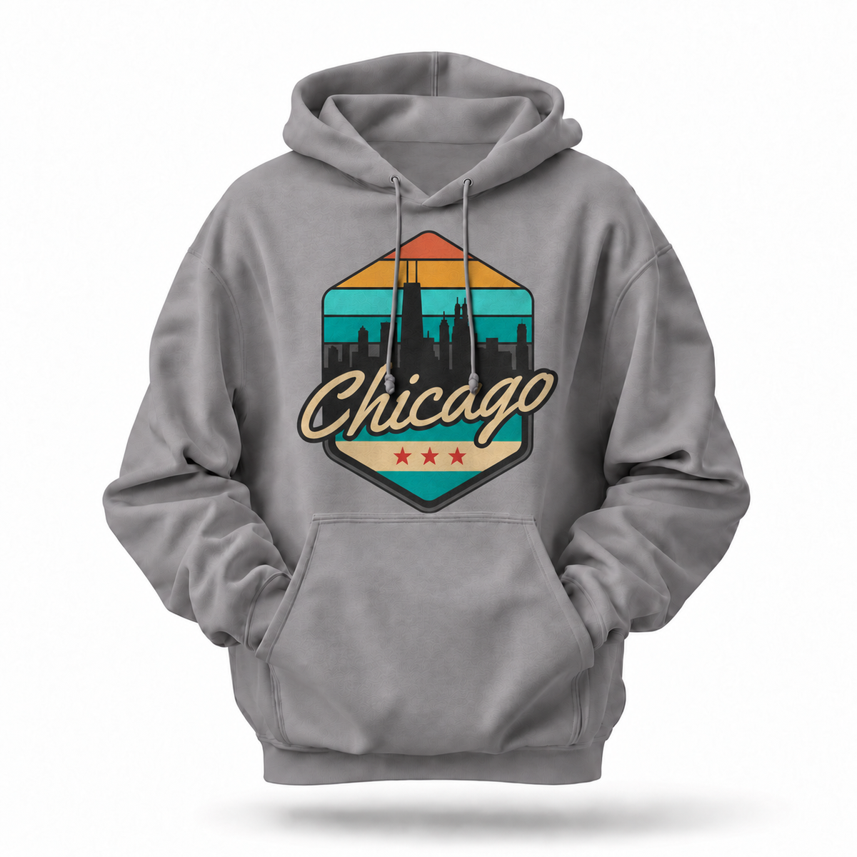 Chicago Retro Sunset Skyline Hoodie