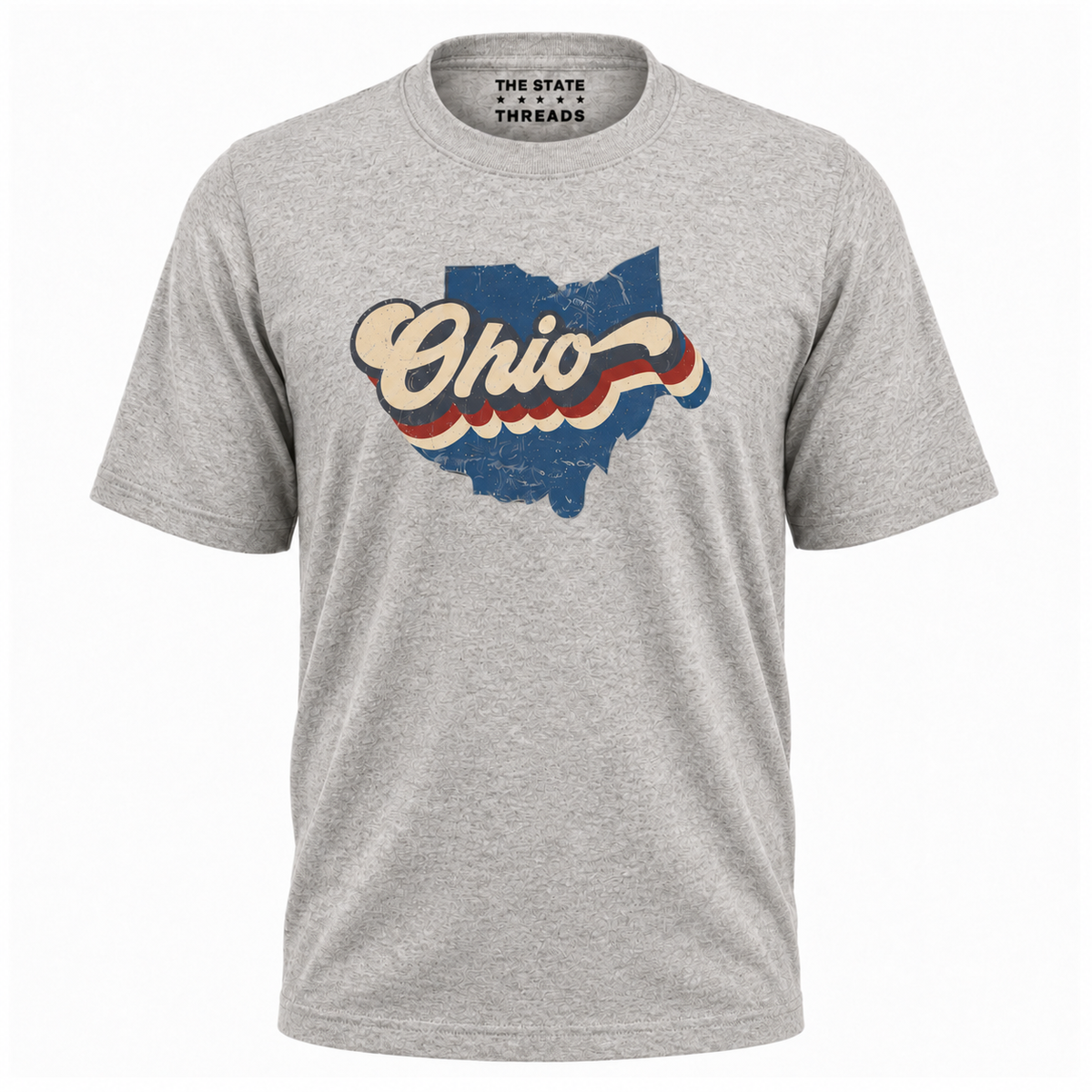 Ohio Vintage State Map Retro Stripes Pride Shirt
