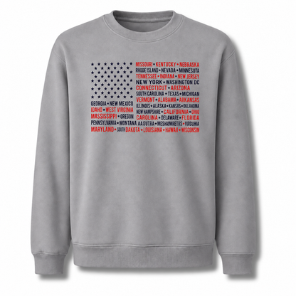 America State Names Typography Flag Sweatshirt