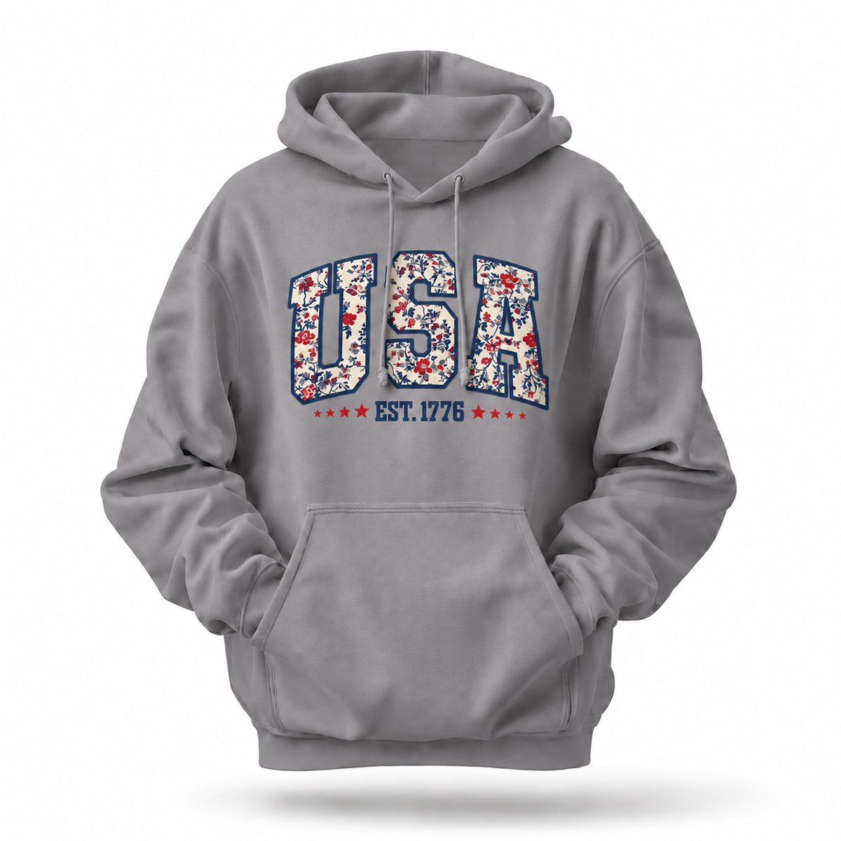 America Floral Est 1776 Patriotic Hoodie