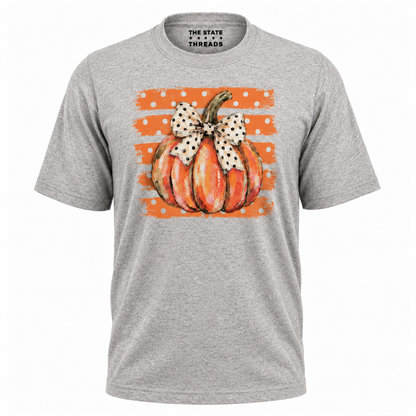 America Autumn Preppy Polka Dot Pumpkin Shirt