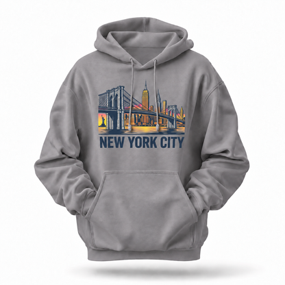 New York City Skyline Brooklyn Bridge Hoodie
