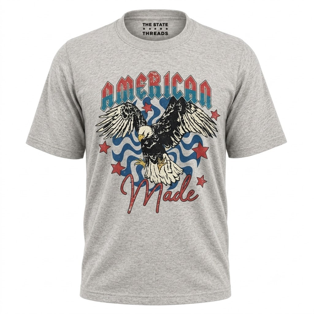 America Made Soaring Eagle Vintage Graphic Independence Shirt