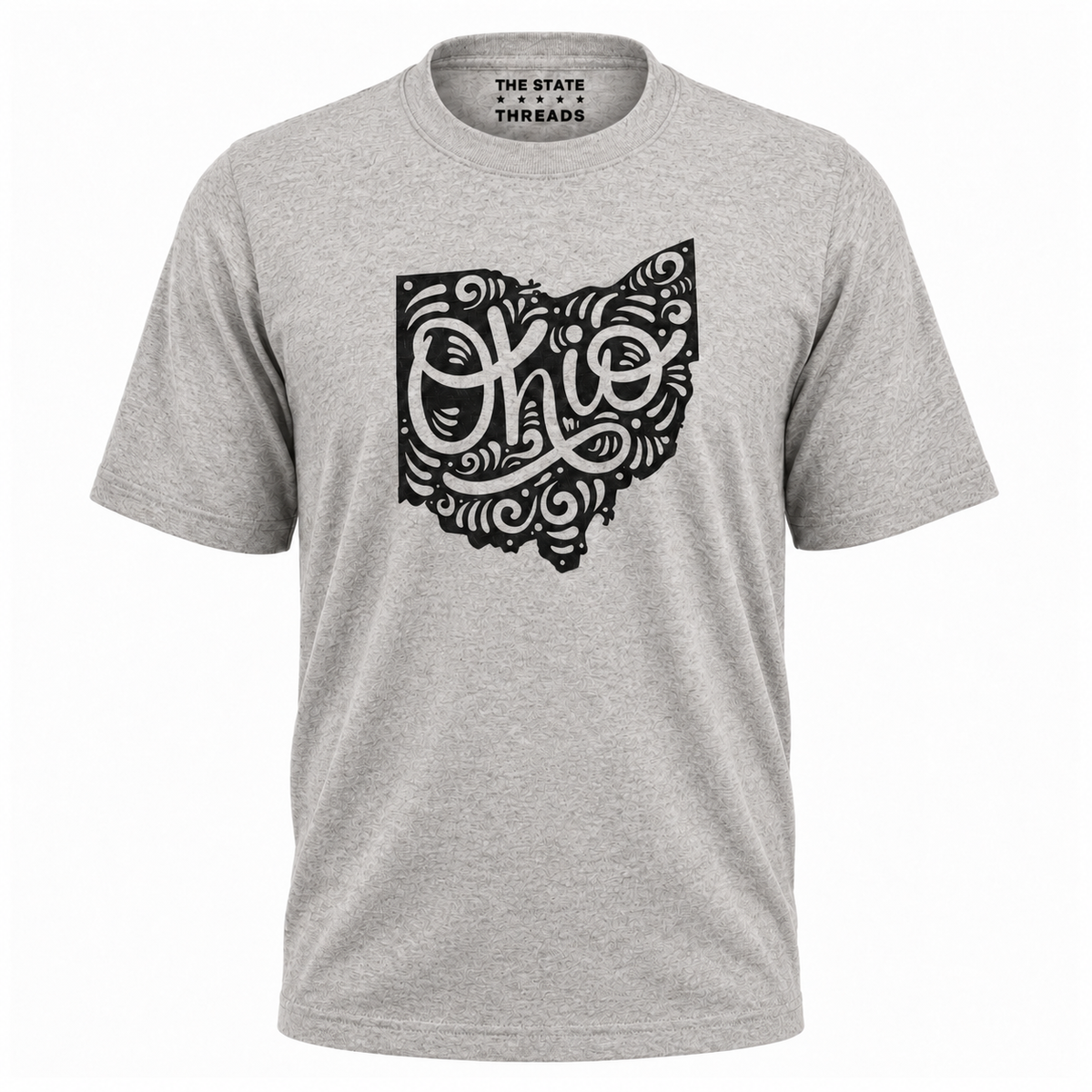 Ohio State Map Mandala Swirl Typography Shirt