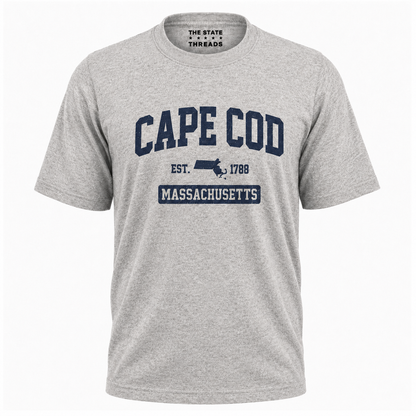 Cape Cod Massachusetts Vintage Distressed Map Shirt