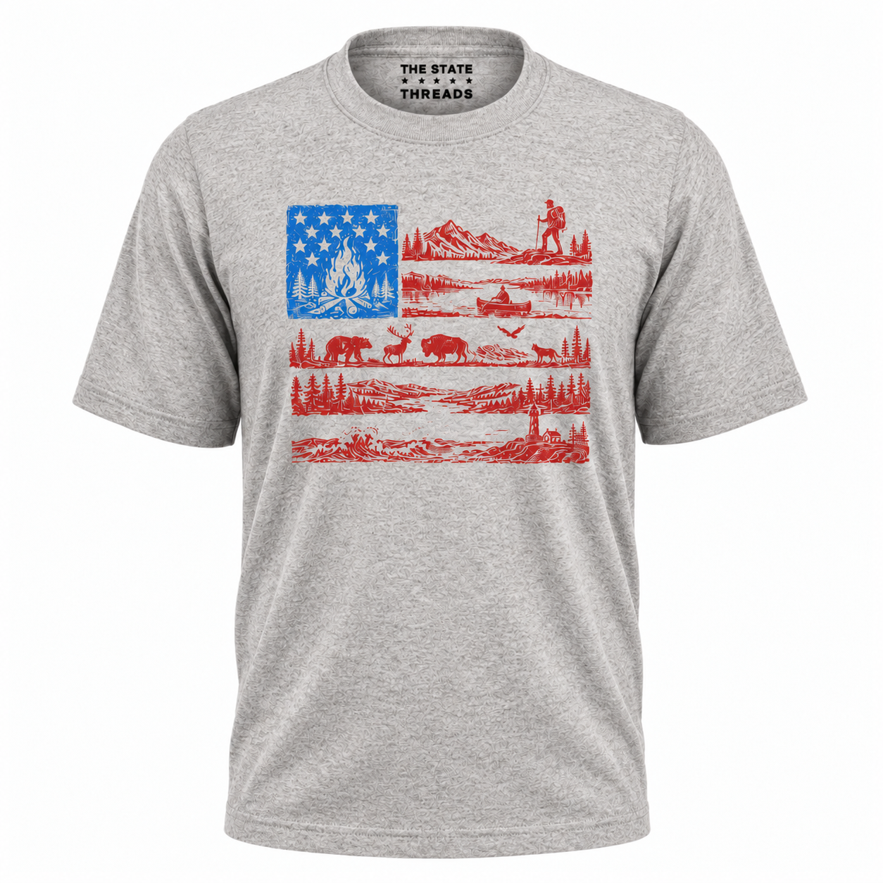America Flag National Park Outdoor Wildlife Graphic Shirt