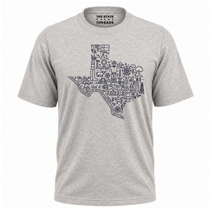 Texas Hand Drawn Map Line Art Shirt