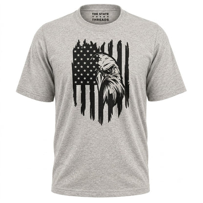 America Distressed Flag Eagle Silhouette Graphic Shirt