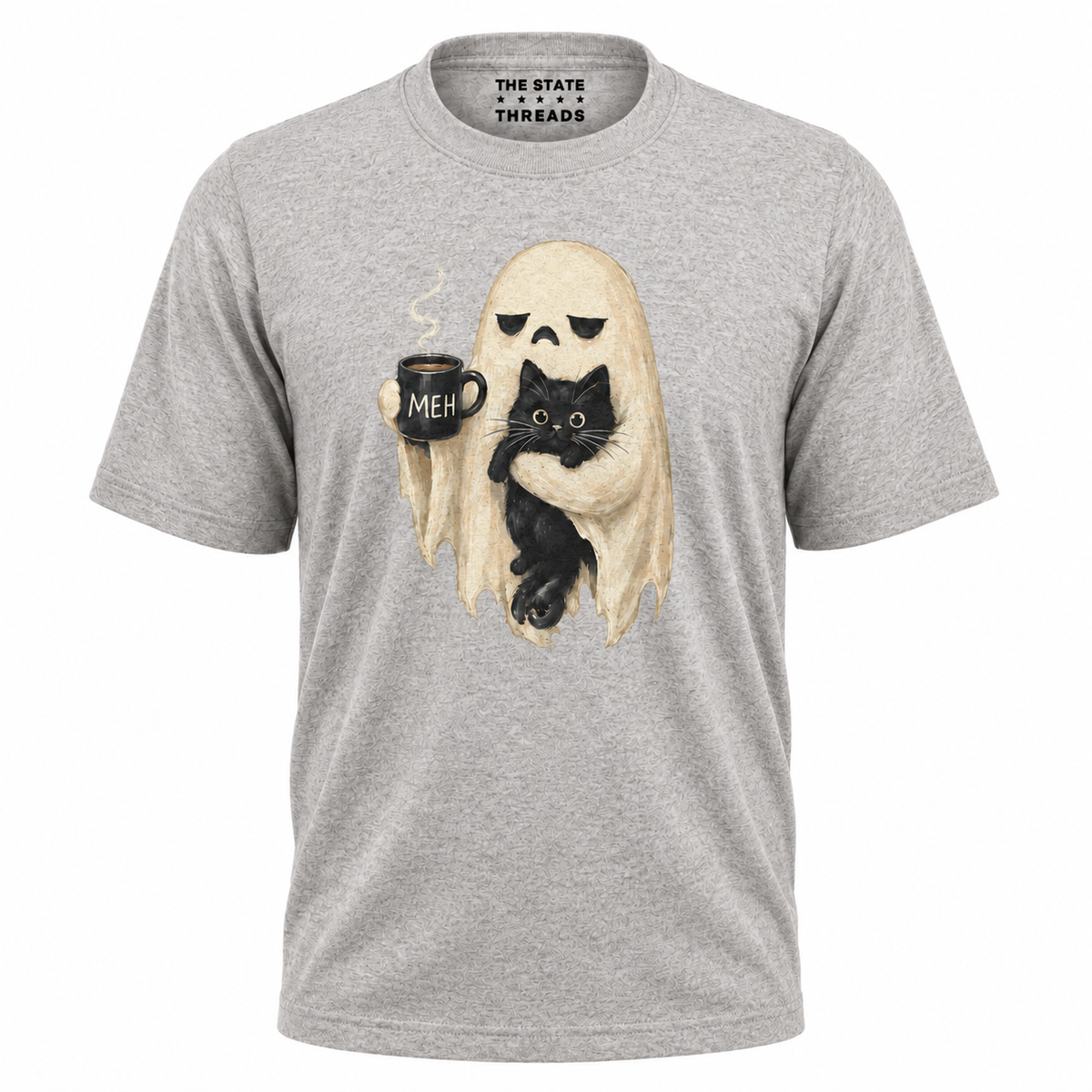 America Ghost Black Cat Coffee Halloween Spooky Shirt