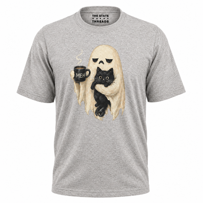America Ghost Black Cat Coffee Halloween Spooky Shirt