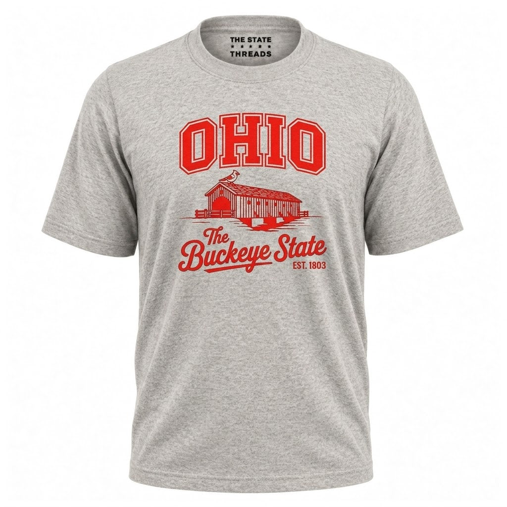 Ohio Buckeye State Covered Bridge Cardinal Shirt