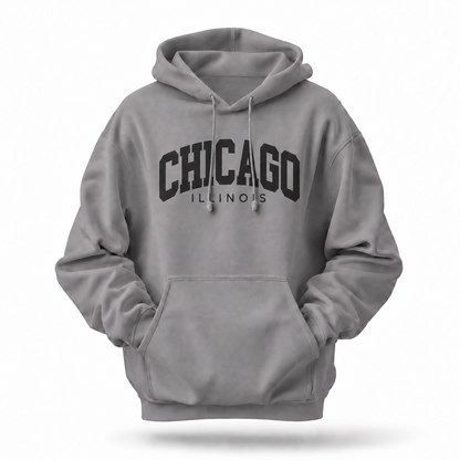 Chicago Illinois Varsity Arch Block Letters Hoodie