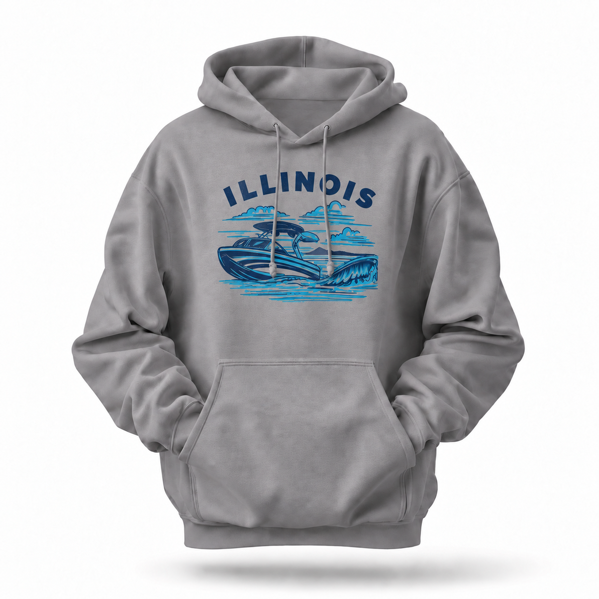 Illinois Speedboat Lake Life Vintage Hoodie