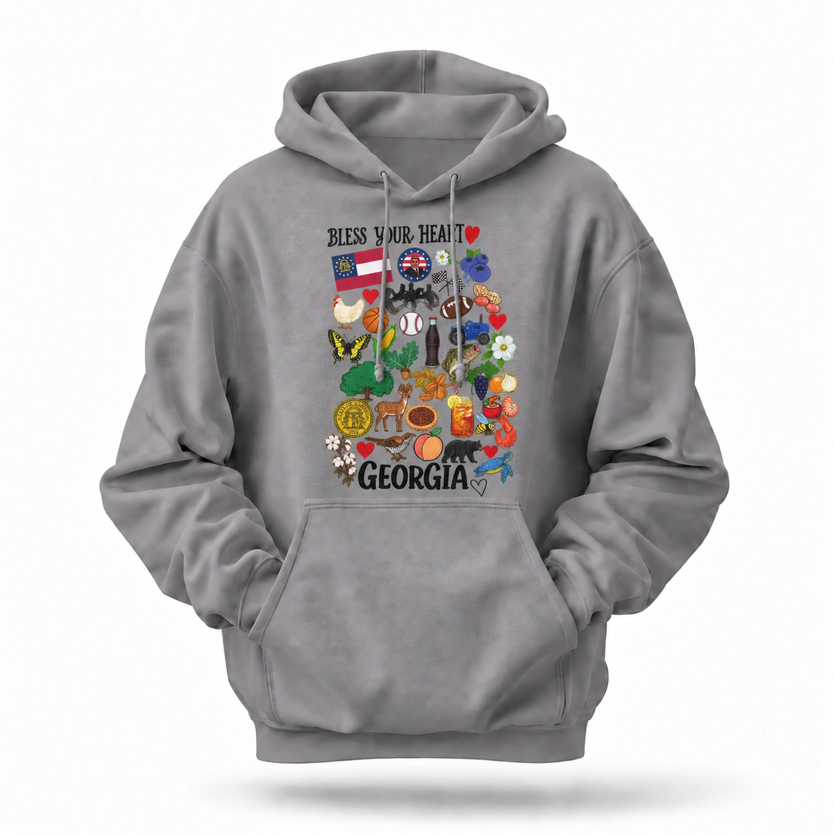Georgia Bless Your Heart State Icons Hoodie