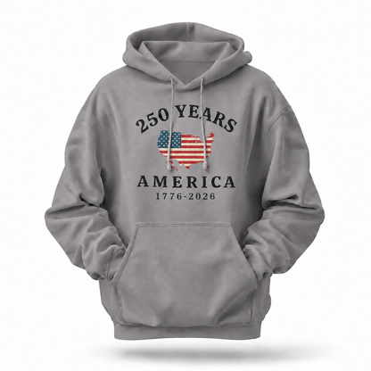 America 250 Years Map Flag Hoodie