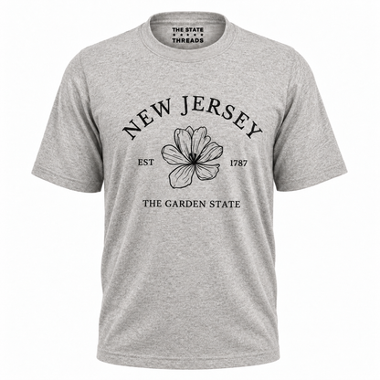 New Jersey Garden State Violet Floral Graphic Shirt