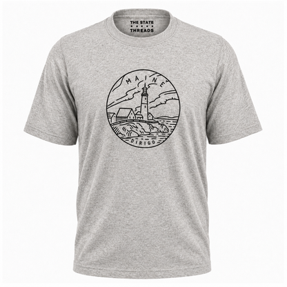 Maine Lighthouse Coastal Line Art Shirt