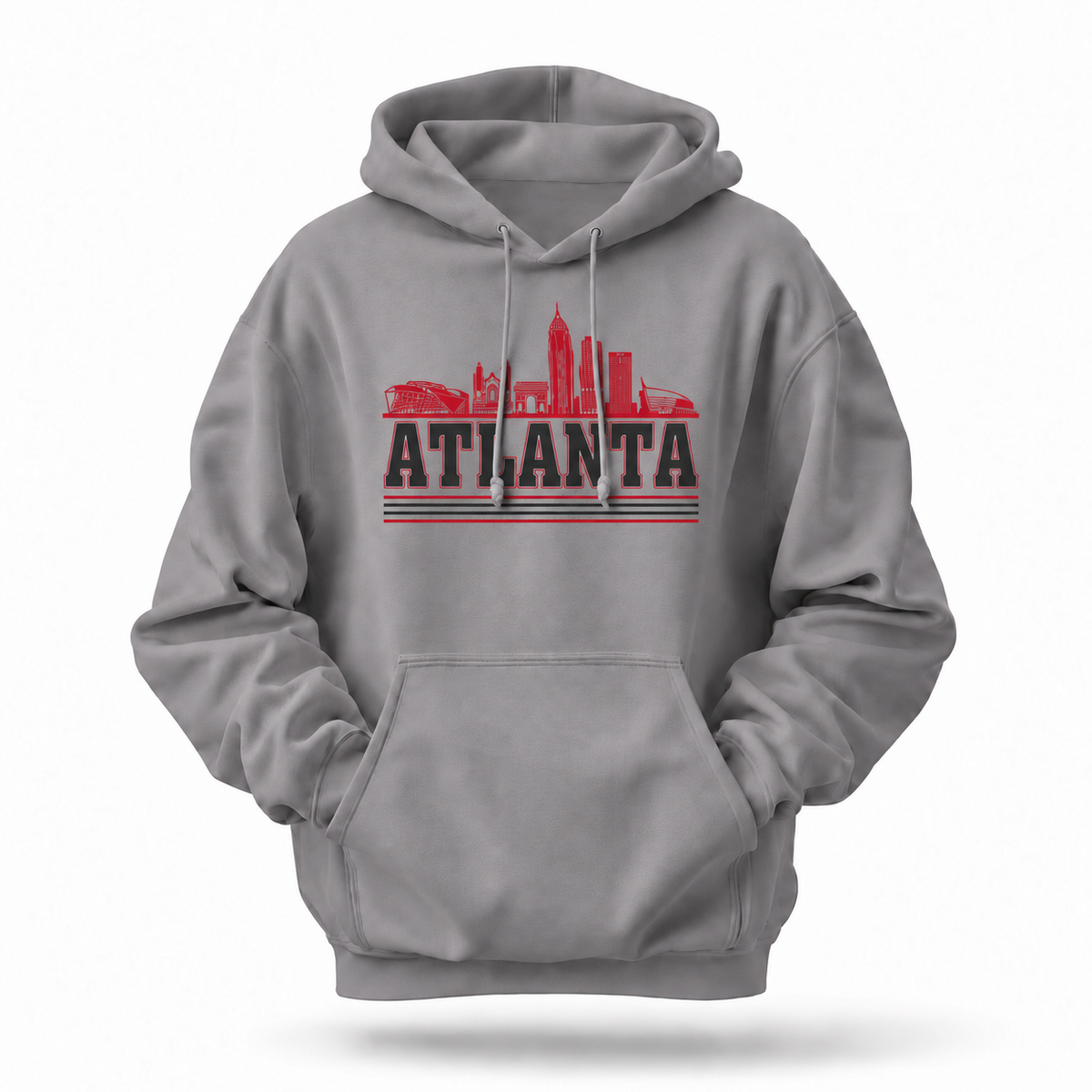 Georgia Atlanta Skyline Retro Red Hoodie