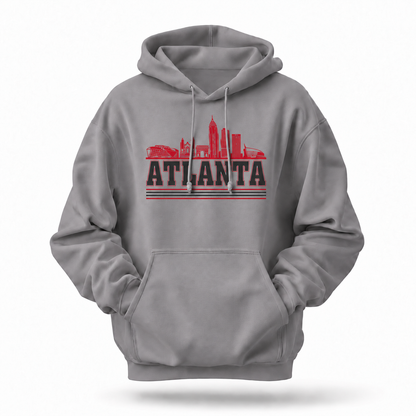 Georgia Atlanta Skyline Retro Red Hoodie