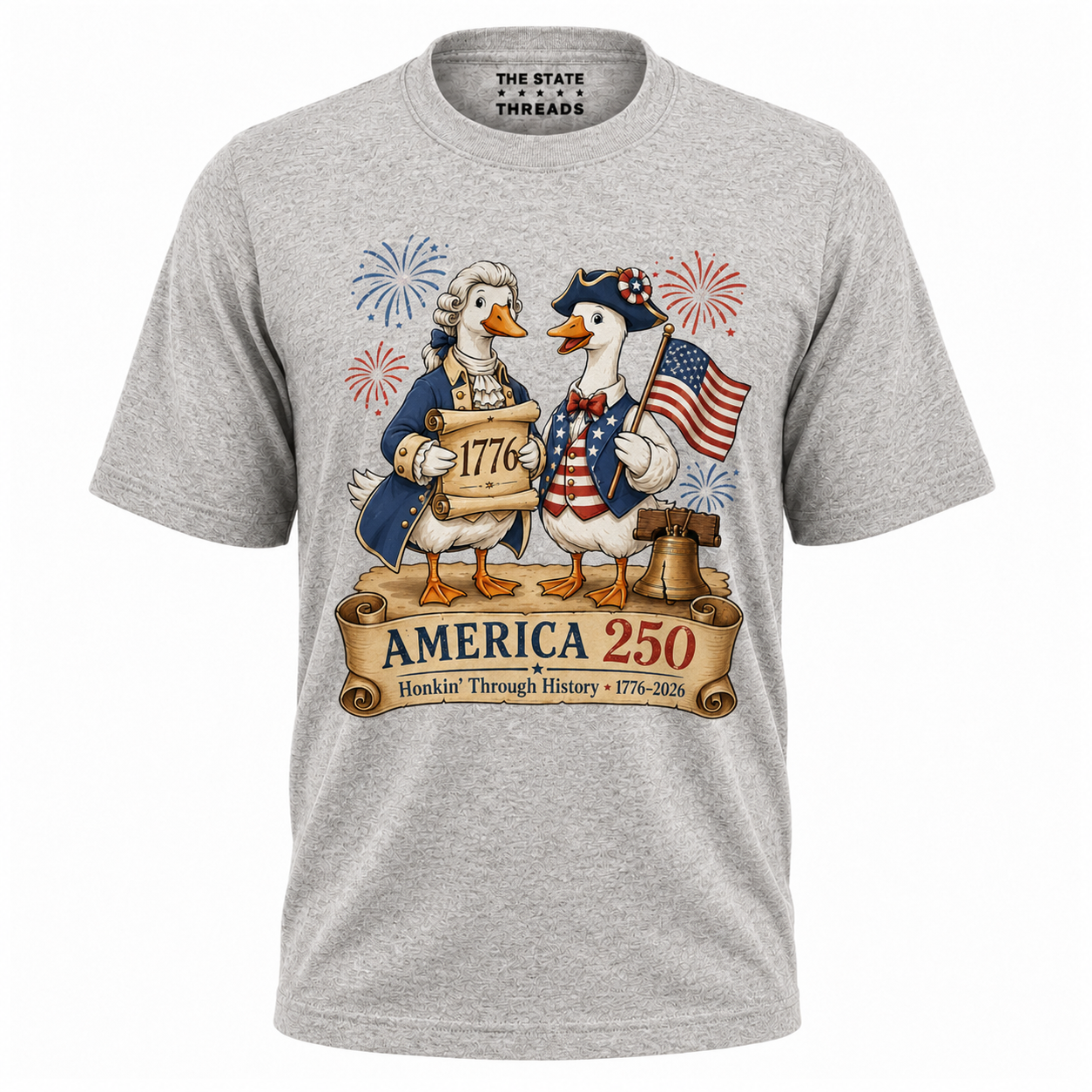 America 250 Honkin Through History Founding Goose Shirt
