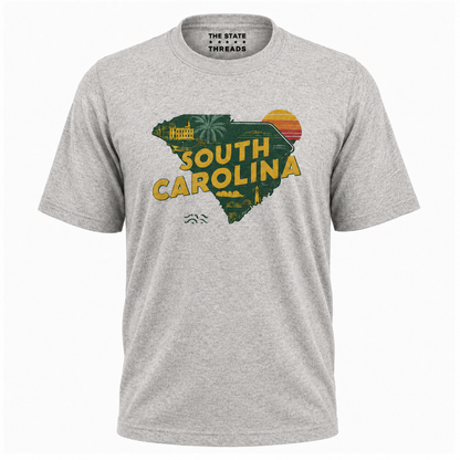 South Carolina State Map Sunset Travel Souvenir Shirt
