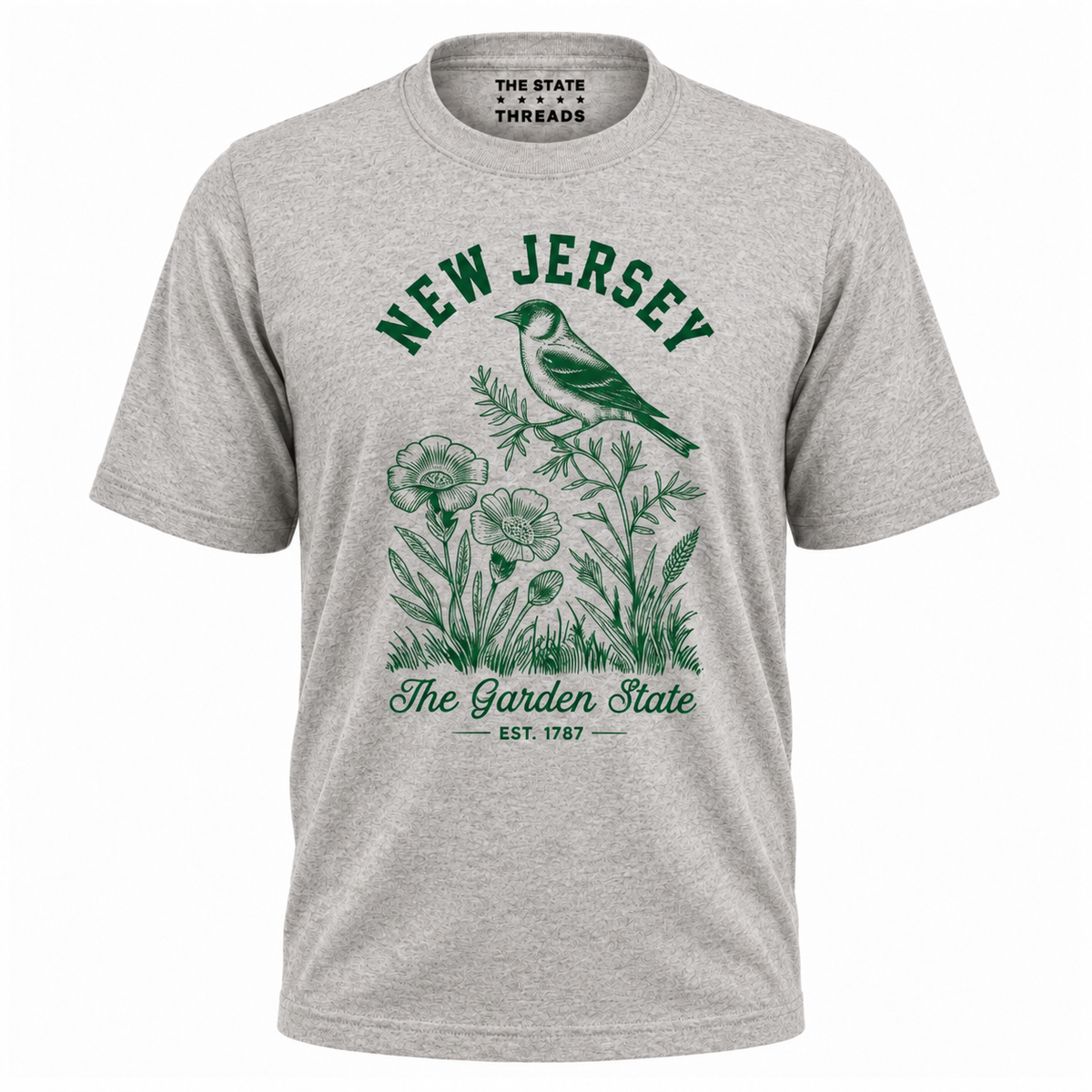 New Jersey Garden State Goldfinch Floral  shirt