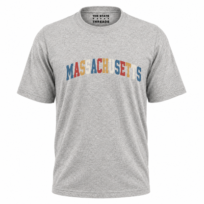Massachusetts Retro Colorful Arch Typography Shirt