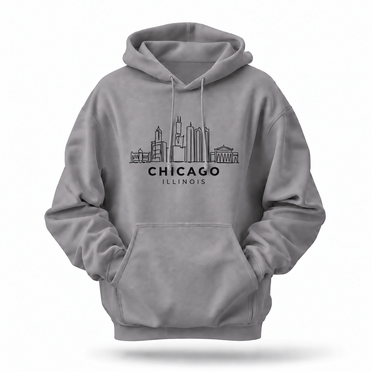 Chicago Illinois Minimalist Skyline Blue Hoodie