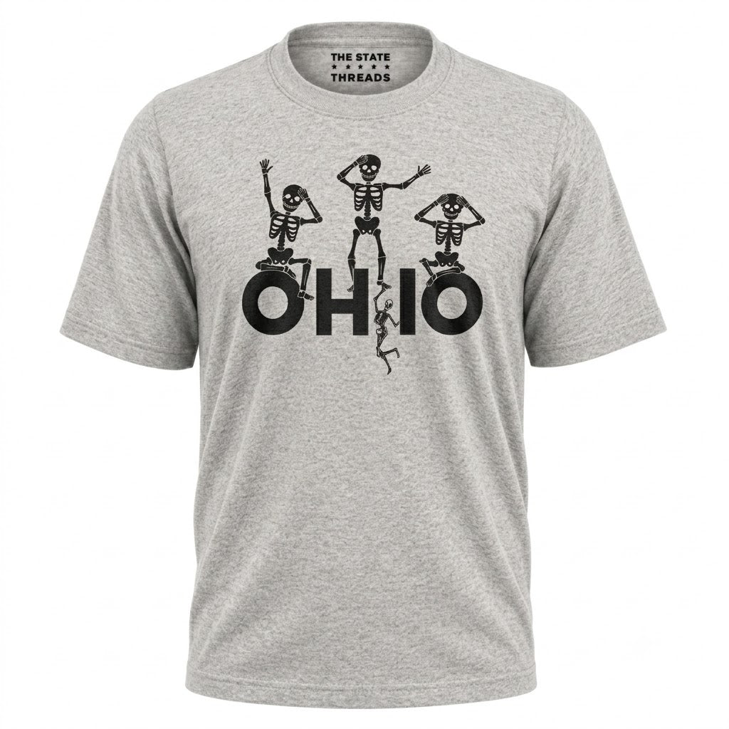 Ohio Dancing Skeleton Spooky Halloween Game Day Shirt