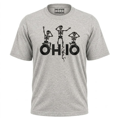 Ohio Dancing Skeleton Spooky Halloween Game Day Shirt