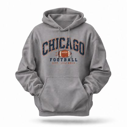 Chicago Football Vintage Retro Blue Hoodie