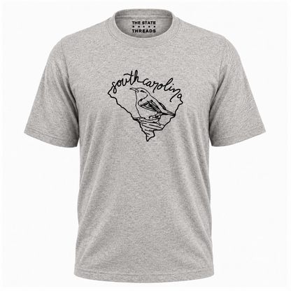 South Carolina State Bird Outline Map Shirt