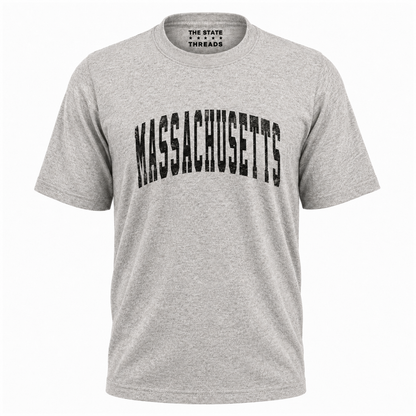 Massachusetts Distressed Vintage Block Letters Shirt