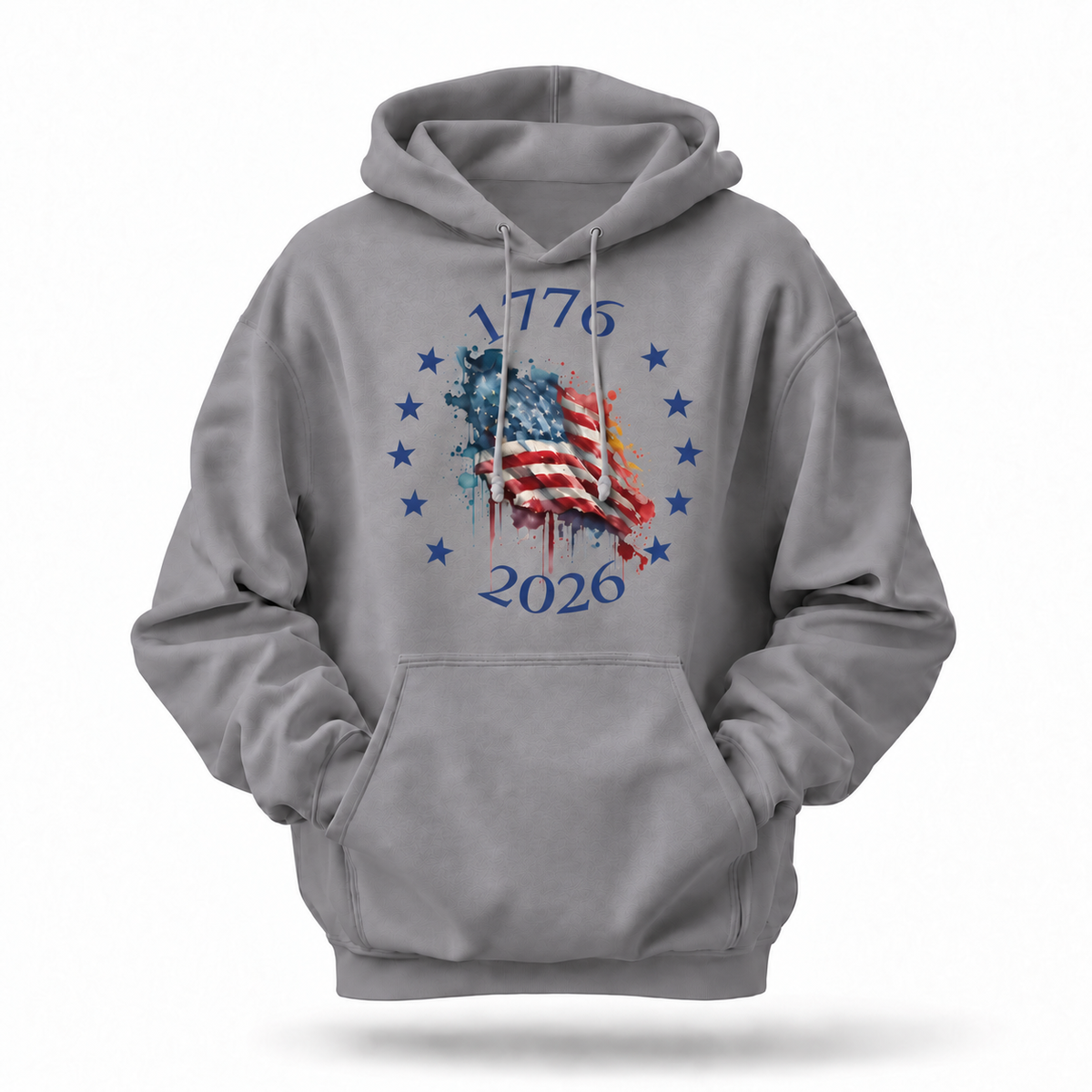 America 250th 1776 2026 Watercolor Flag Hoodie