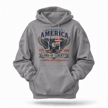 America Land Of Liberty 250th Anniversary Hoodie