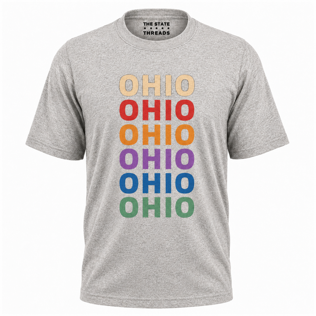 Retro Ohio Colorful Stacked Typography State Shirt
