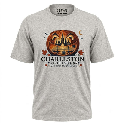 South Carolina Charleston Carved Pumpkin Skyline Halloween Shirt