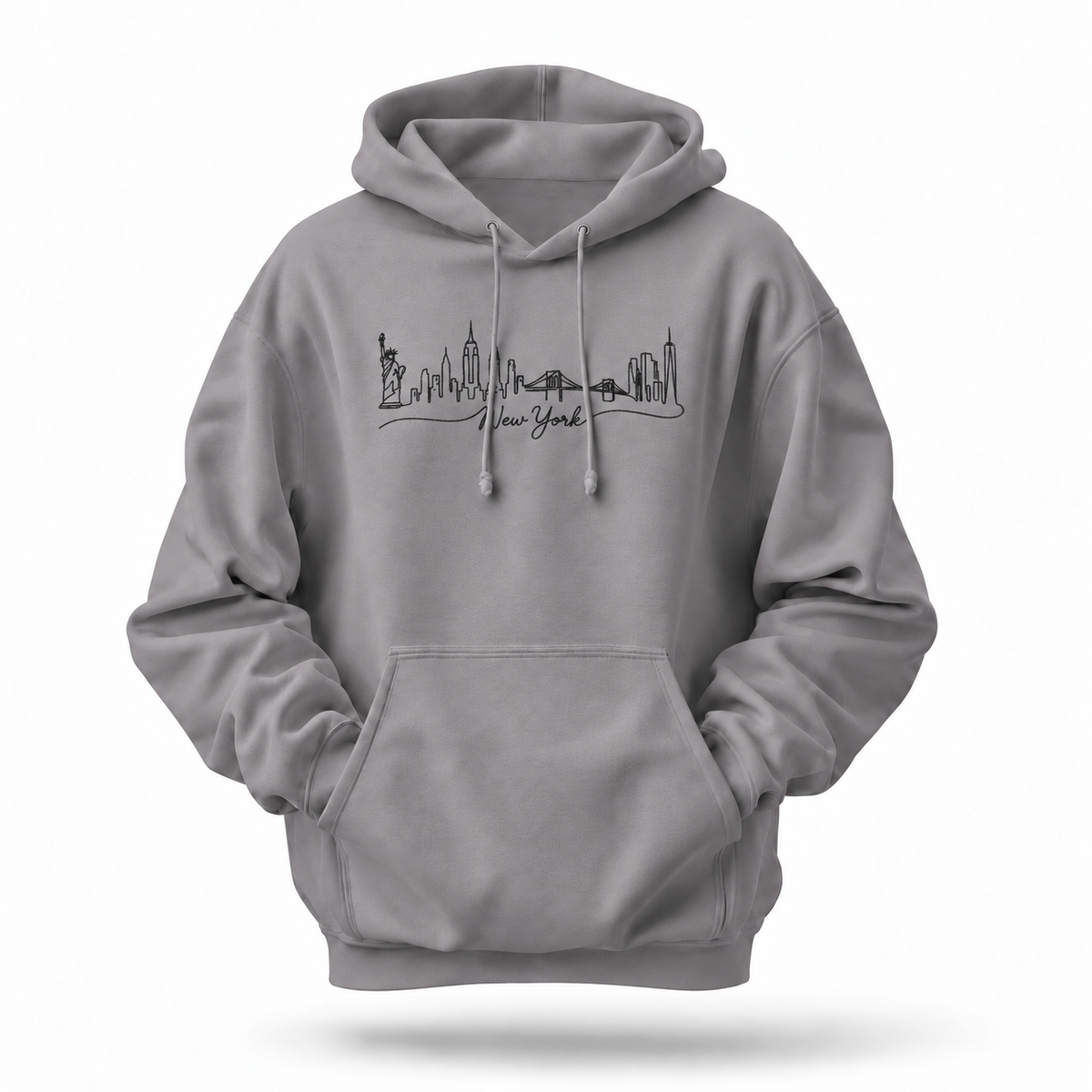 New York Minimalist Skyline Script Hoodie