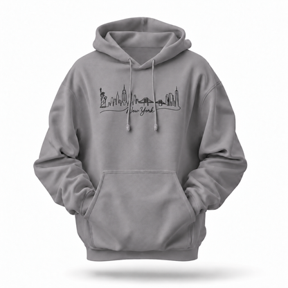 New York Minimalist Skyline Script Hoodie